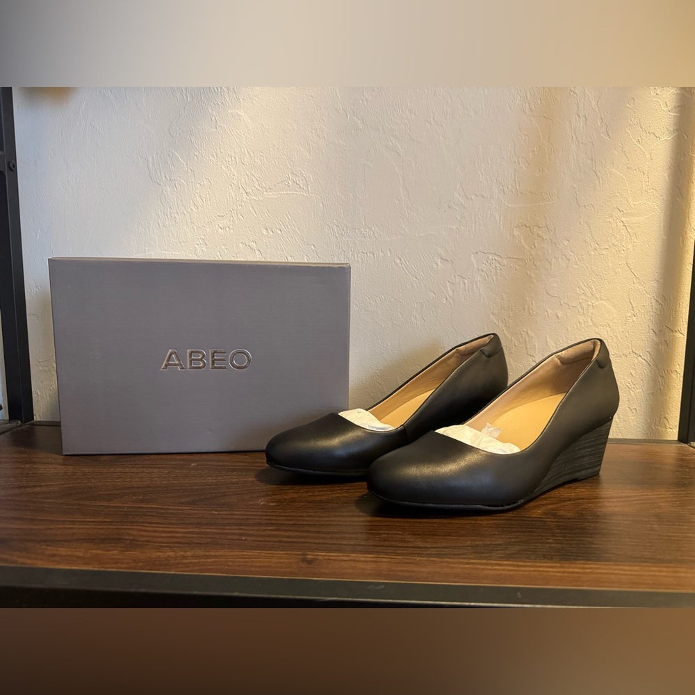 Abeo Veranda Black Wedge Shoes with Comfort and Style Size 10